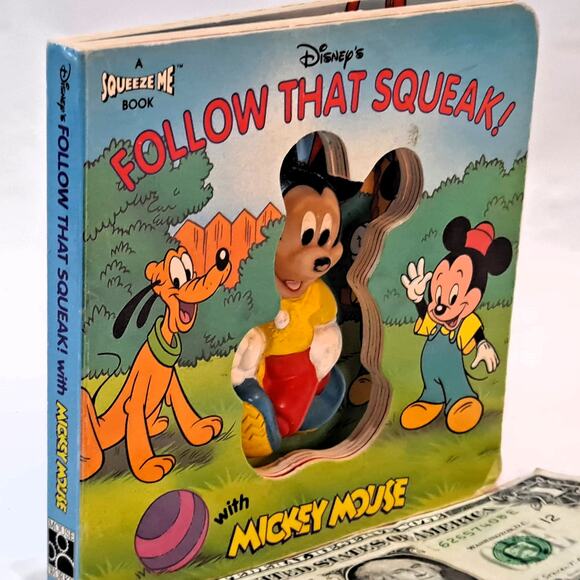 Disney's Follow That Squeak!  with Mickey Mouse (1993 Board Book) - Picture 7 of 7